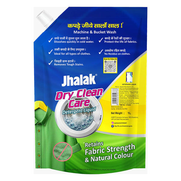 Jhalak Dryclean Care Detergent Liquid Refill Pouch